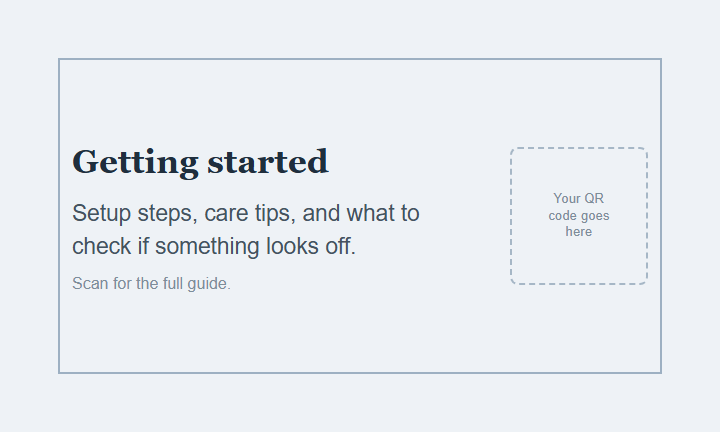 Insert card template: How to use it (grey-blue frame layout)